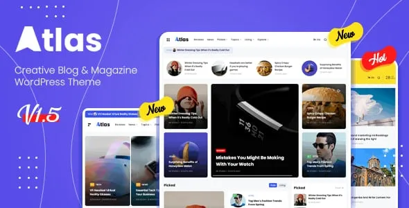 Free Digital Hub: Download Atlas Theme 2.0.4 Free with GPL License - Creative Blog & News WordPress Theme
