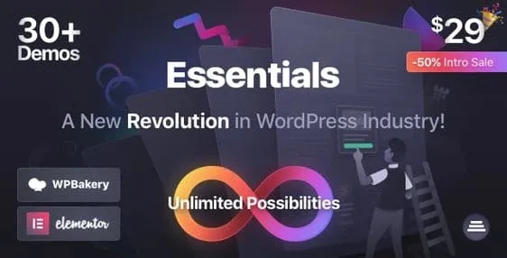 Free Digital Hub: Download Essentials Theme 3.1.9 Free with GPL License - Multipurpose WordPress Theme